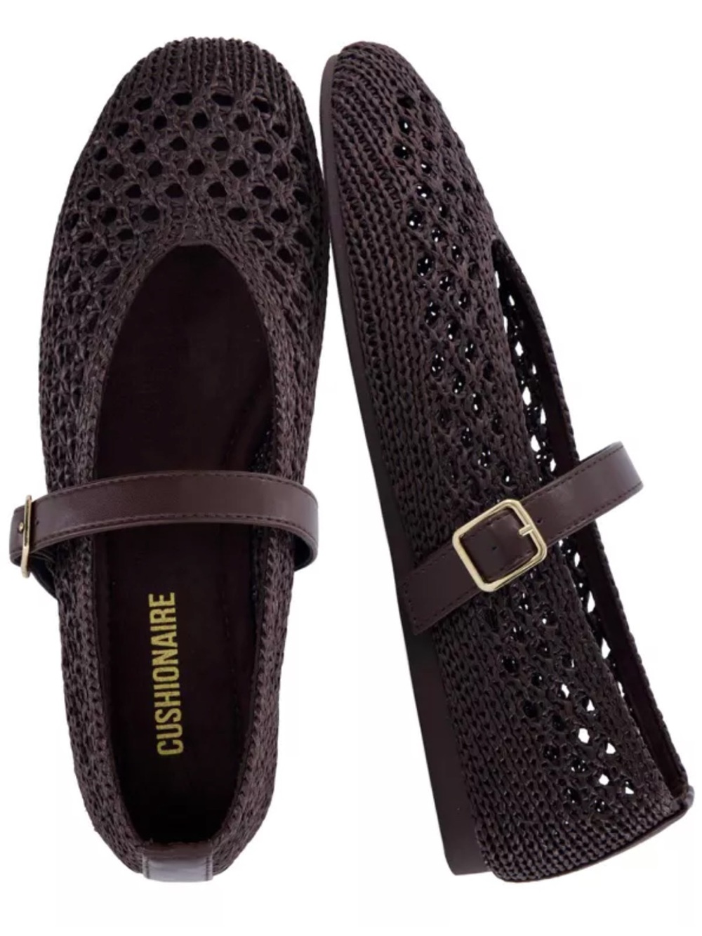 NWT Target Cushionaire Graff Mary Jane Woven flats in Coffee.